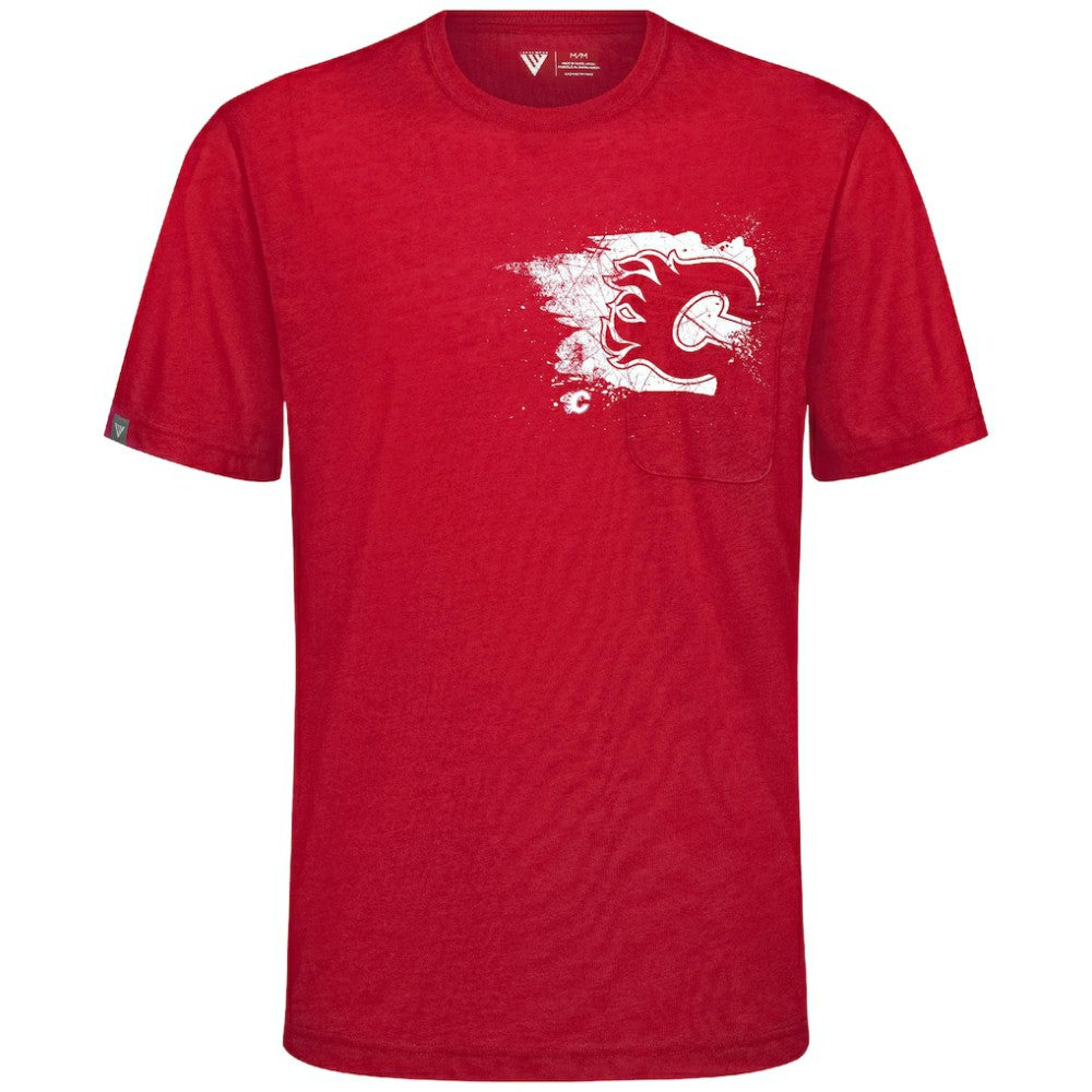 Calgary Flames Levelwear Focal Blasted T-Shirt Red