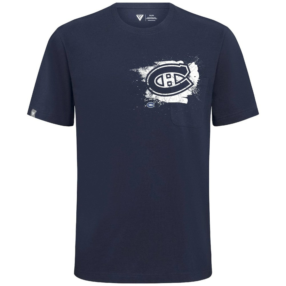 Montreal Canadiens Levelwear Focal Blasted T-Shirt Navy