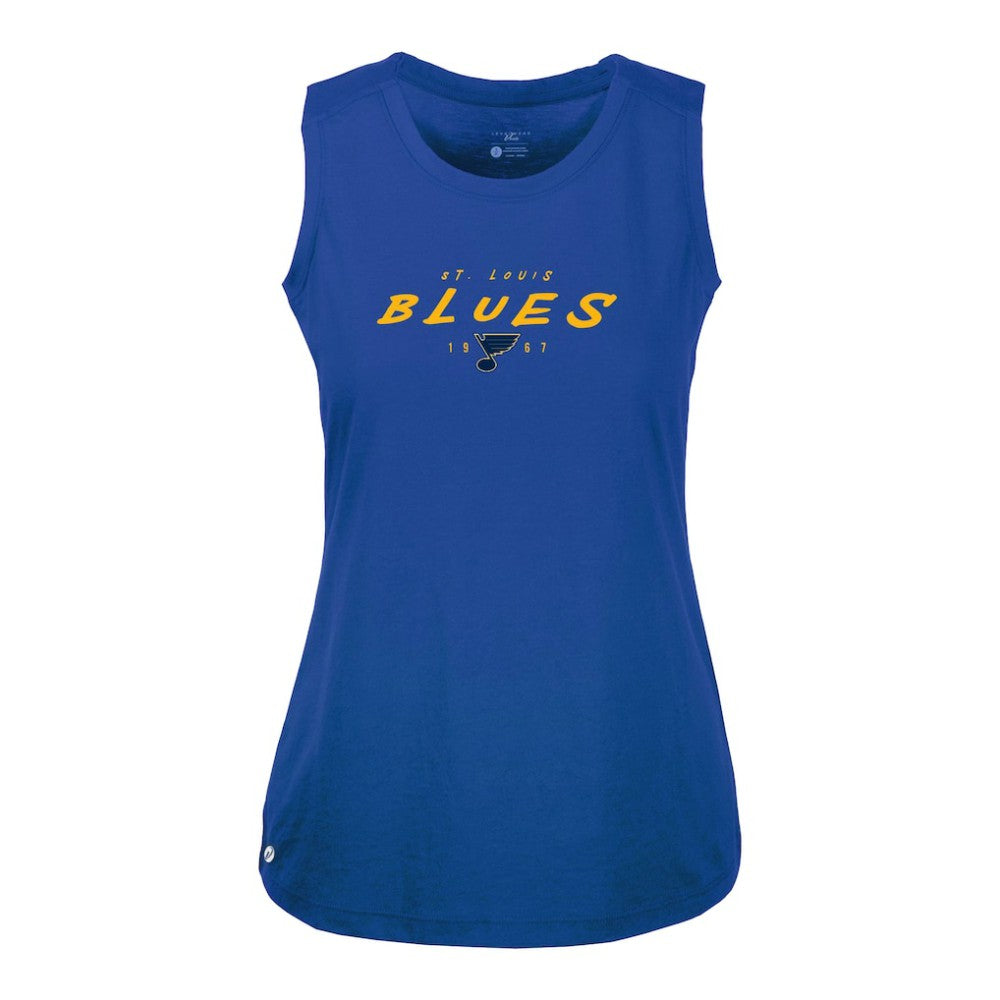 St. Louis Blues Levelwear Women's Macy Scratched Tank Top Royal