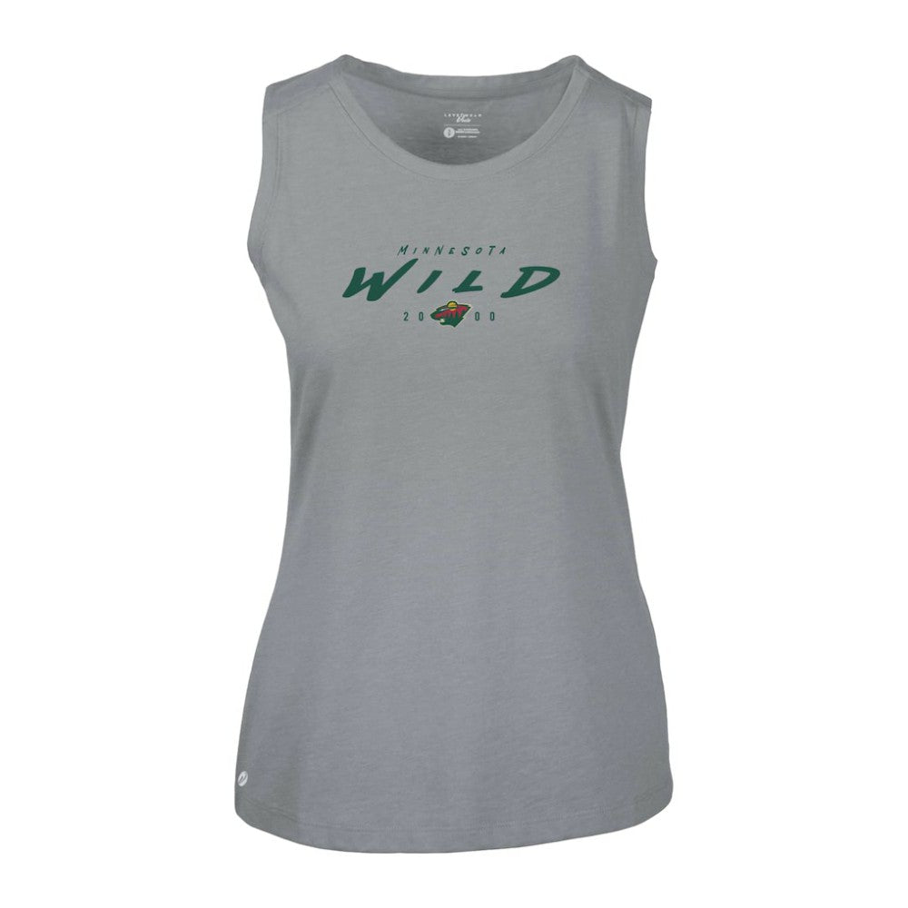 Minnesota Wild Levelwear Women's Macy Scratched Tank Top Gray