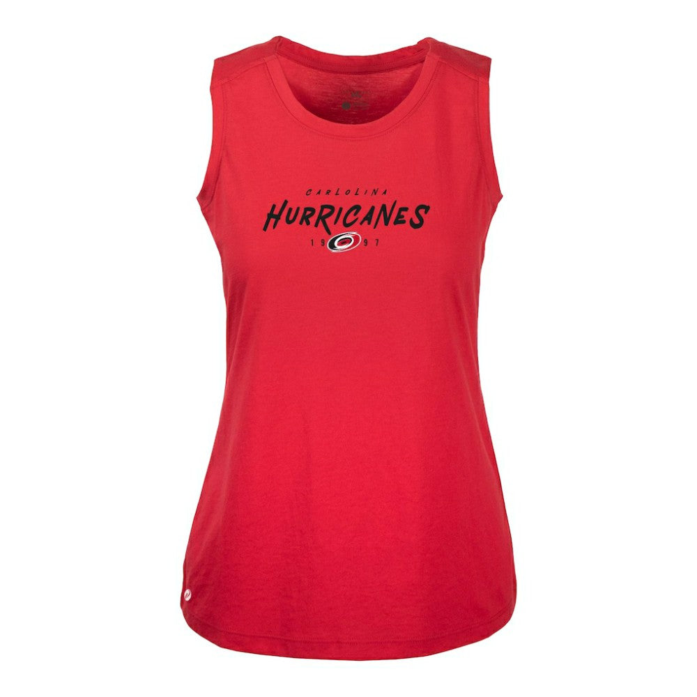 Carolina Hurricanes Levelwear Women's Macy Scratched Tank Top Red