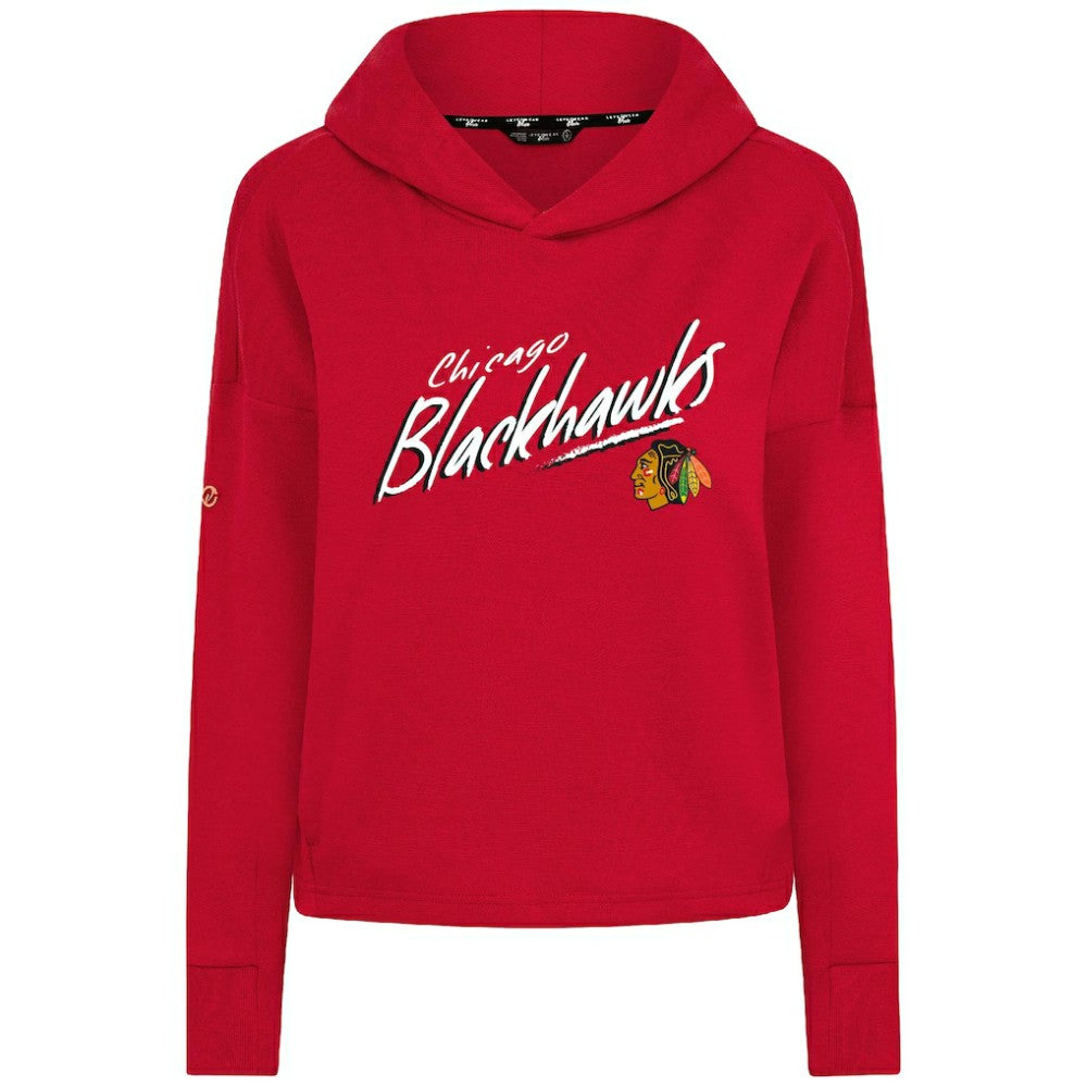 Chicago Blackhawks Levelwear Women's Sweet Sizzle Tri-Blend Cropped Pullover Hoodie Red