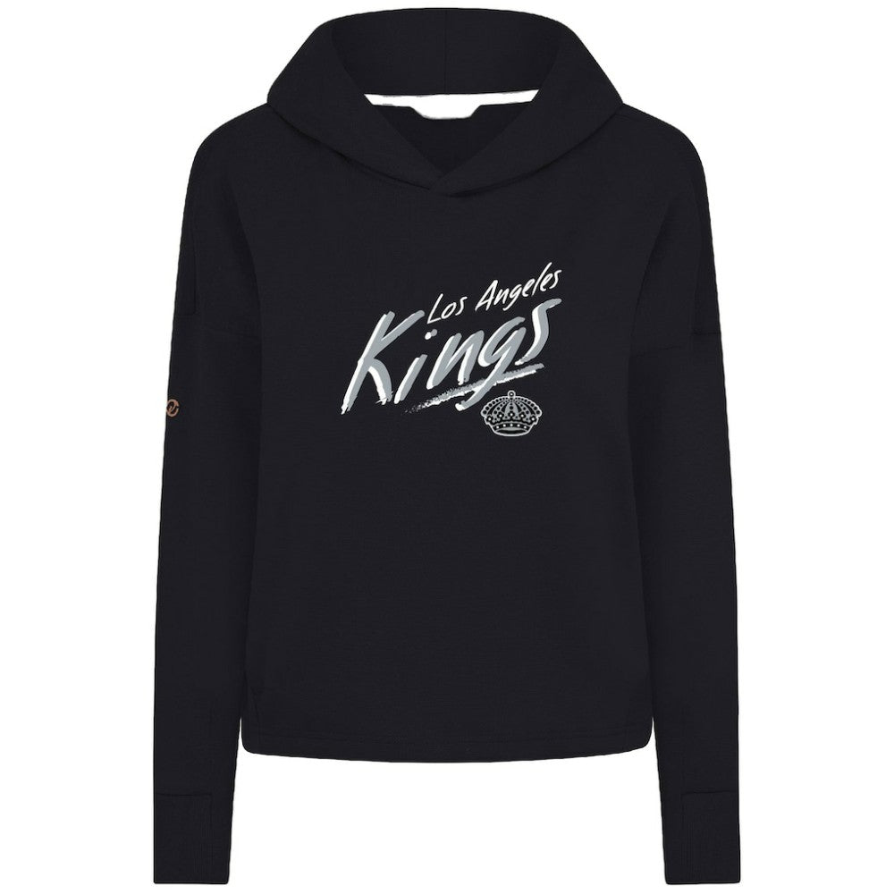 Los Angeles Kings Levelwear Women's Sweet Sizzle Tri-Blend Cropped Pullover Hoodie Black