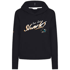 San Jose Sharks Levelwear Women's Sweet Sizzle Tri-Blend Cropped Pullover Hoodie Black