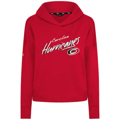 Carolina Hurricanes Levelwear Women's Sweet Sizzle Tri-Blend Cropped Pullover Hoodie Red