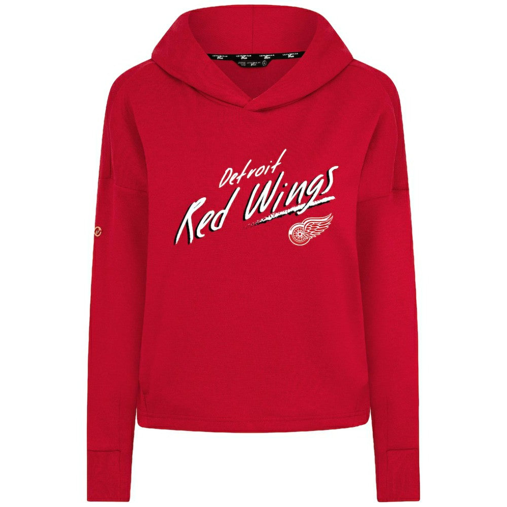 Detroit Red Wings Levelwear Women's Sweet Sizzle Tri-Blend Cropped Pullover Hoodie Red