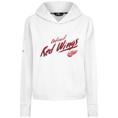 Detroit Red Wings Levelwear Women's Sweet Sizzle Tri-Blend Cropped Pullover Hoodie White