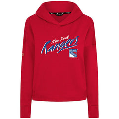 New York Rangers Levelwear Women's Sweet Sizzle Tri-Blend Cropped Pullover Hoodie Red