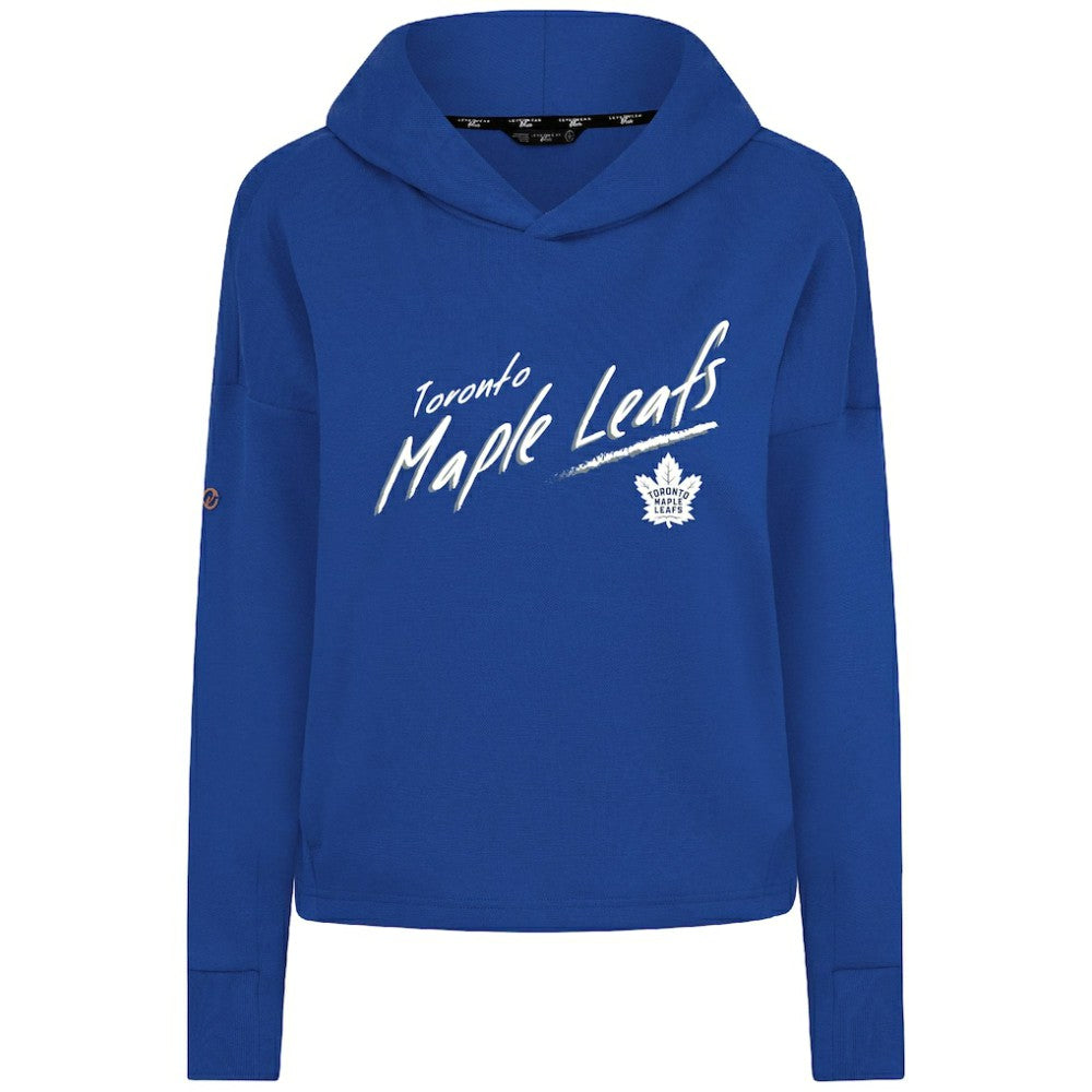 Toronto Maple Leafs Levelwear Women's Sweet Sizzle Tri-Blend Cropped Pullover Hoodie Royal