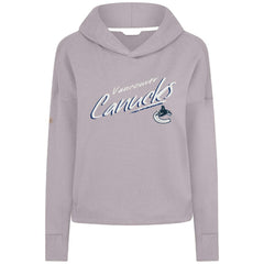 Vancouver Canucks Levelwear Women's Sweet Sizzle Tri-Blend Cropped Pullover Hoodie Gray