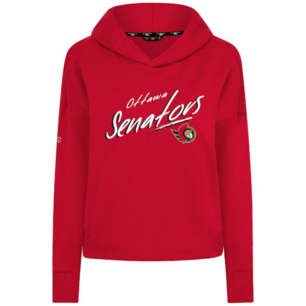 Ottawa Senators Levelwear Women's Sweet Sizzle Tri-Blend Cropped Pullover Hoodie Red
