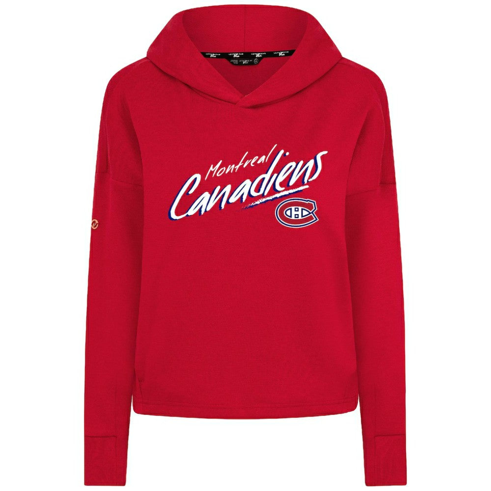 Montreal Canadiens Levelwear Women's Sweet Sizzle Tri-Blend Cropped Pullover Hoodie Red