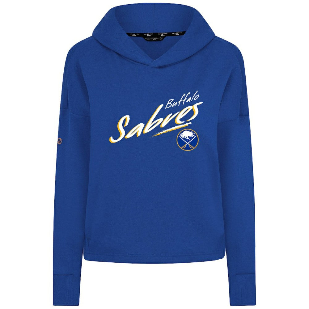 Buffalo Sabres Levelwear Women's Sweet Sizzle Tri-Blend Cropped Pullover Hoodie Royal