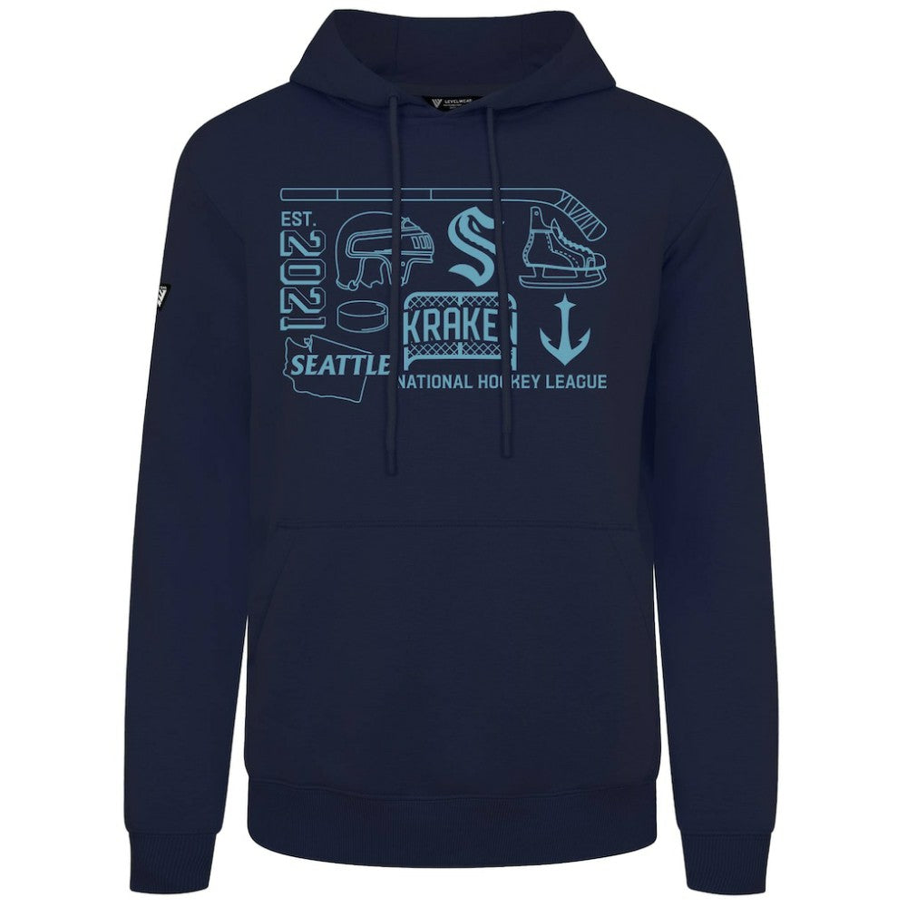 Seattle Kraken Levelwear Podium Campaign Pullover Hoodie Deep Sea Blue