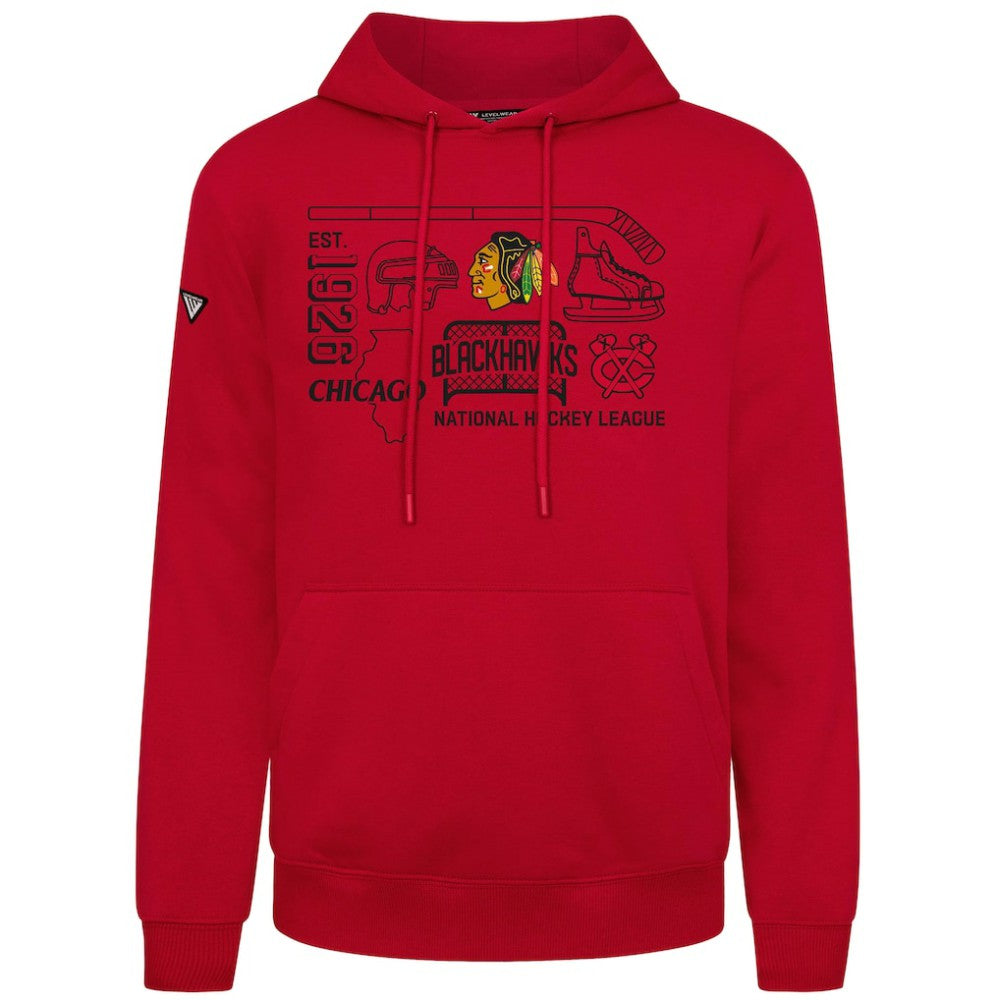 Chicago Blackhawks Levelwear Podium Campaign Pullover Hoodie Red