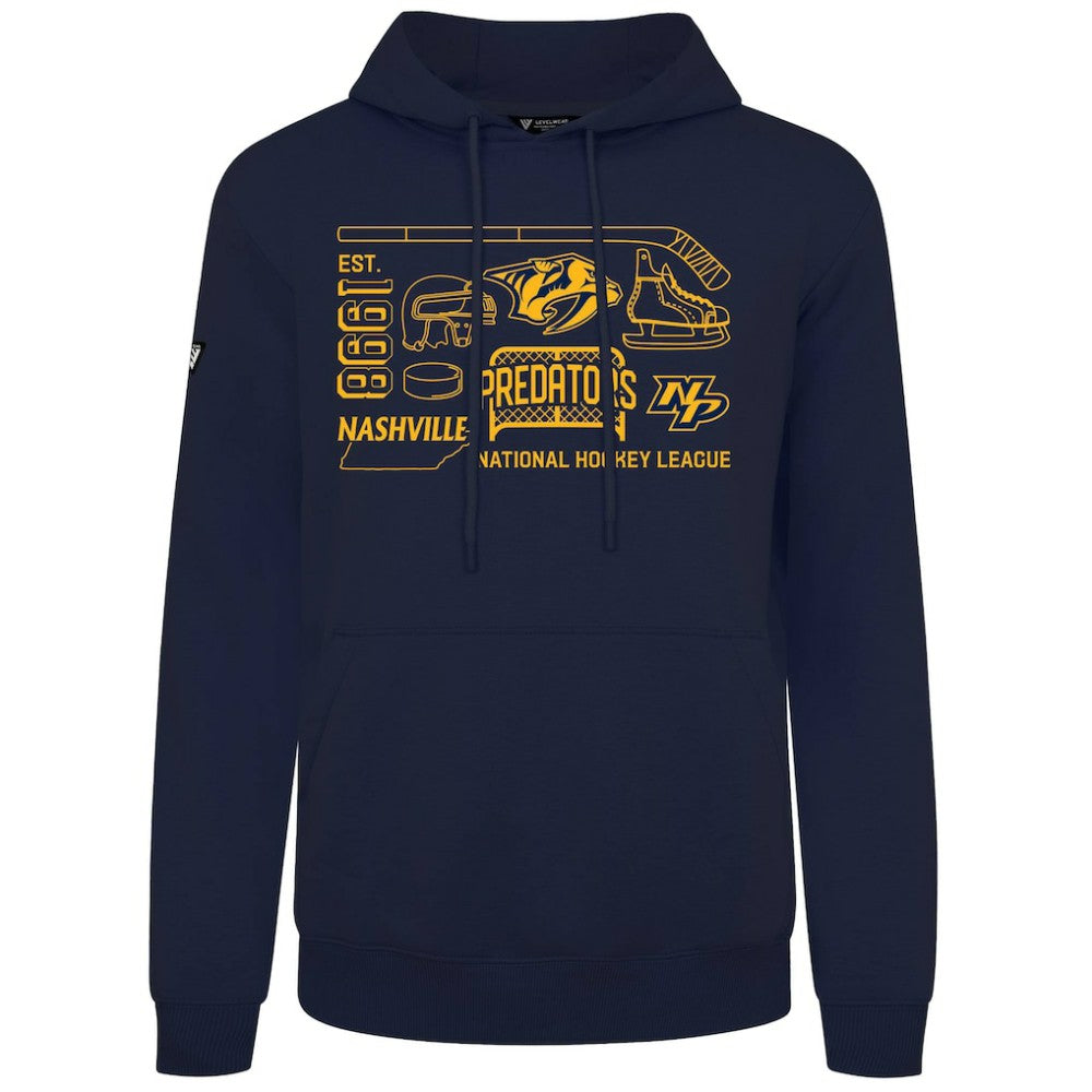 Nashville Predators Levelwear Podium Campaign Pullover Hoodie Navy