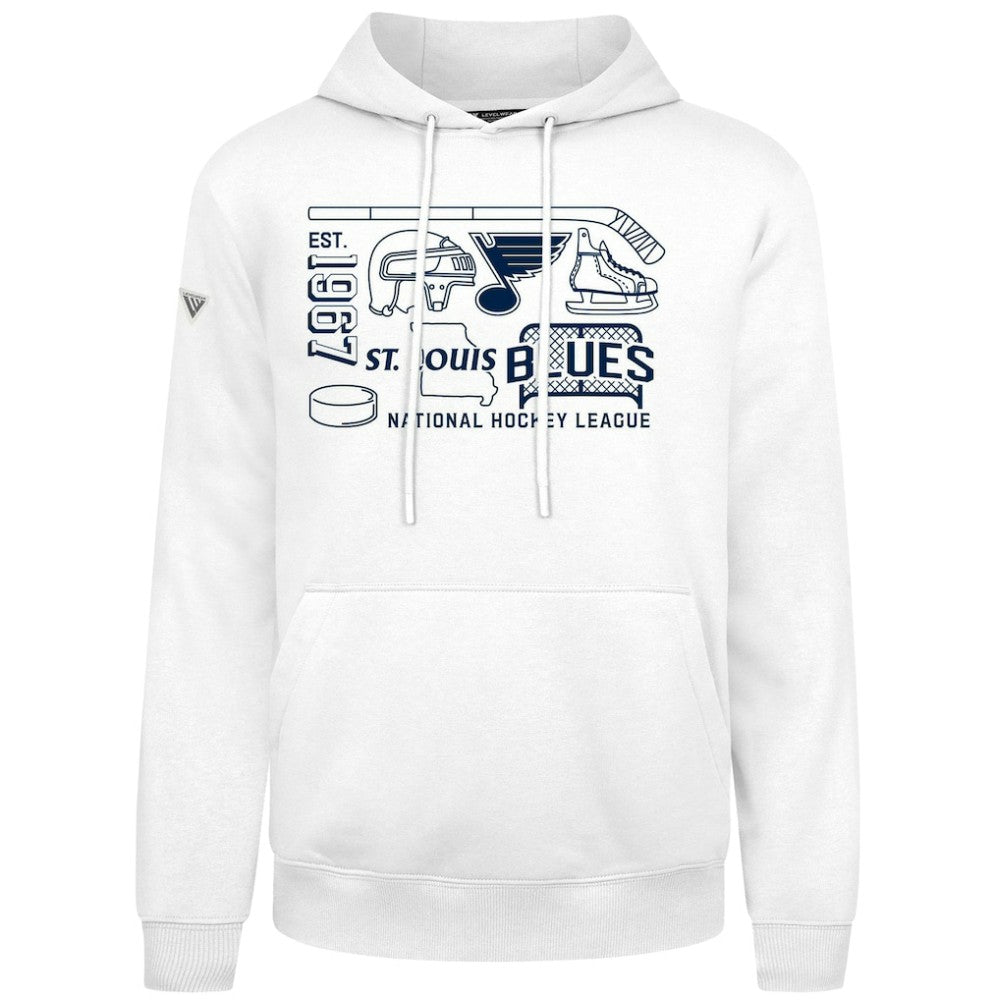 St. Louis Blues Levelwear Podium Campaign Pullover Hoodie White