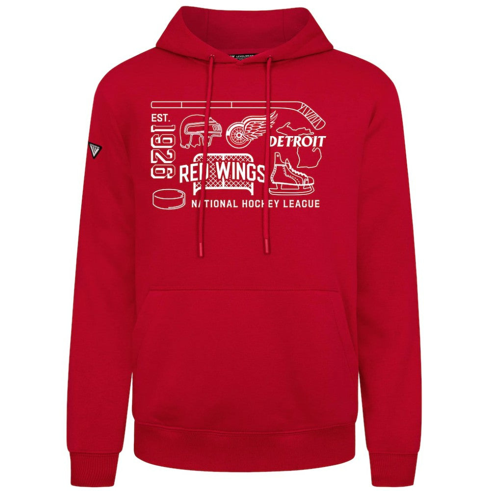 Detroit Red Wings Levelwear Podium Campaign Pullover Hoodie Red