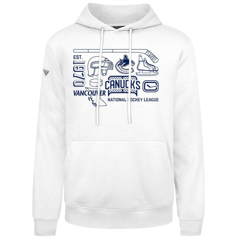 Vancouver Canucks Levelwear Podium Campaign Pullover Hoodie White