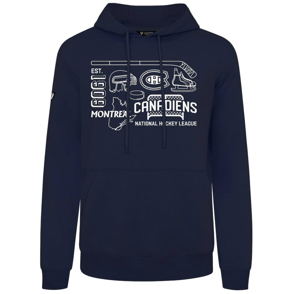 Montreal Canadiens Levelwear Podium Campaign Pullover Hoodie Navy