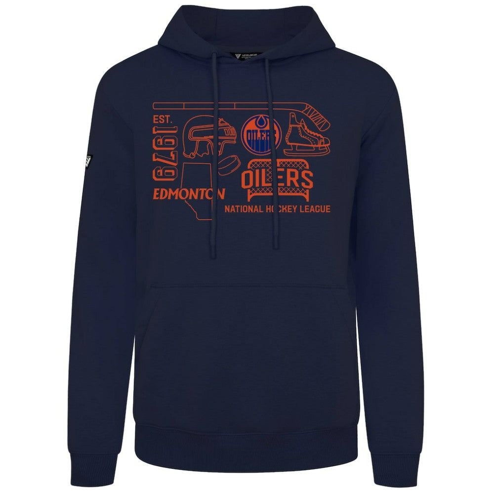 Edmonton Oilers Levelwear Podium Campaign Pullover Hoodie Navy