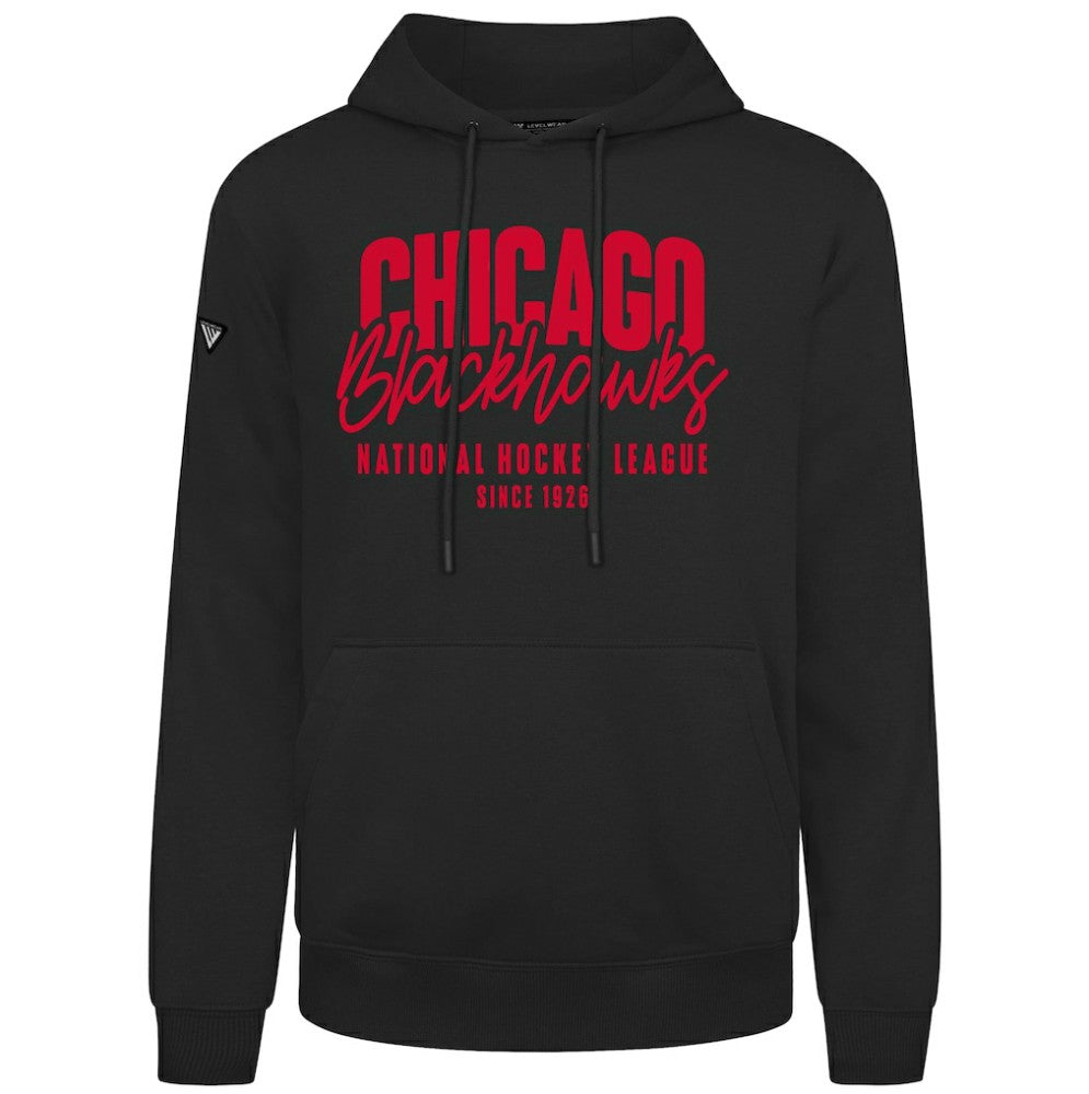Chicago Blackhawks Levelwear Podium Response Pullover Hoodie Black