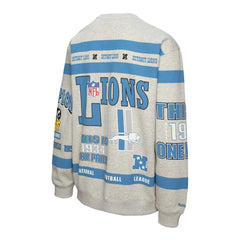 Detroit Lions All Over Print Vintage Fleece Crewneck Sweatshirt - Heather Gray sale