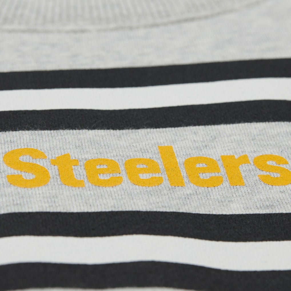 Pittsburgh Steelers All Over Print Vintage Fleece Crewneck Sweatshirt - Heather Gray on sale