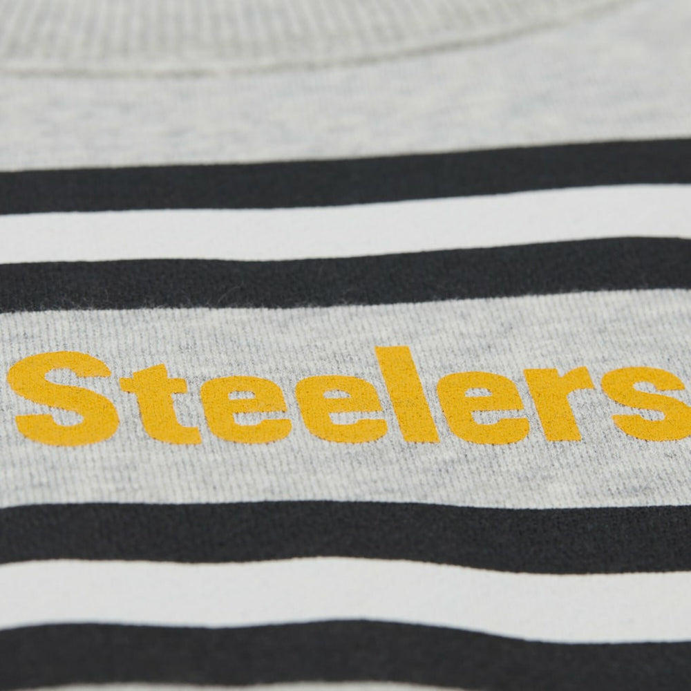 Pittsburgh Steelers All Over Print Vintage Fleece Crewneck Sweatshirt - Heather Gray on sale