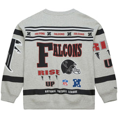 Atlanta Falcons All Over Print Vintage Fleece Crewneck Sweatshirt - Heather Gray cheap