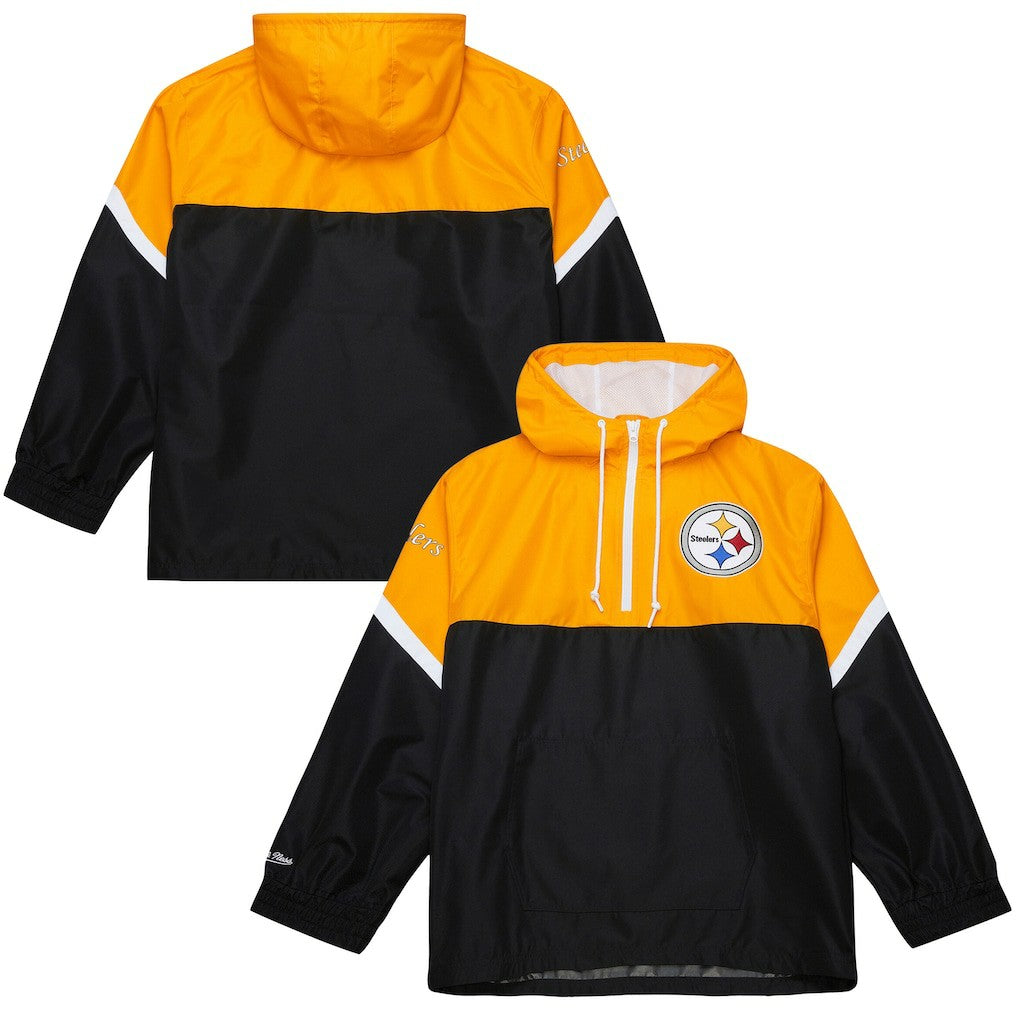 Pittsburgh Steelers Tie Breaker Vintage Logo Lightweight Anorak Half-Zip Windbreaker - Gold/Black for sale