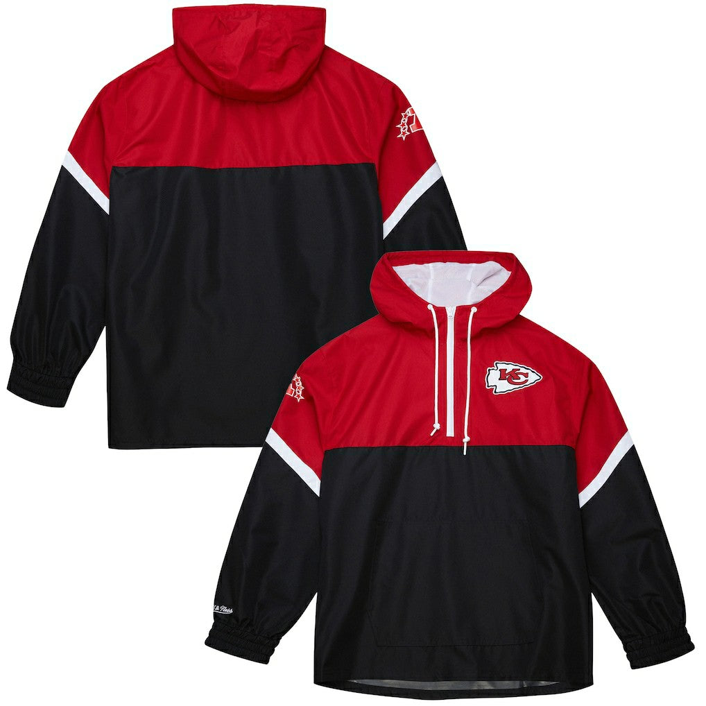 Kansas City Chiefs Tie Breaker Vintage Logo Lightweight Anorak Half-Zip Windbreaker - Red/Black sale
