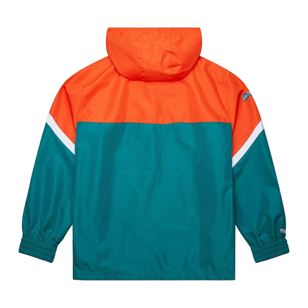 Miami Dolphins Tie Breaker Vintage Logo Lightweight Anorak Half-Zip Windbreaker - Orange/Aqua online