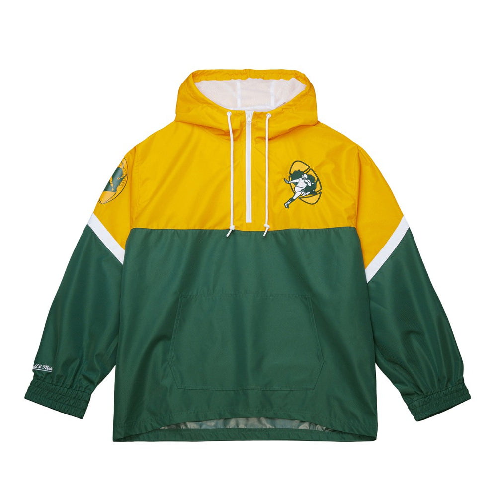 Green Bay Packers Tie Breaker Vintage Logo Lightweight Anorak Half-Zip Windbreaker - Gold/Green sale