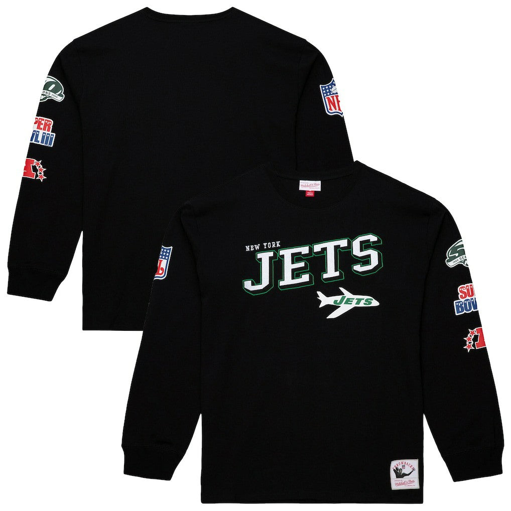 New York Jets Training Camp Vintage Logos Long Sleeve T-Shirt - Black on sale