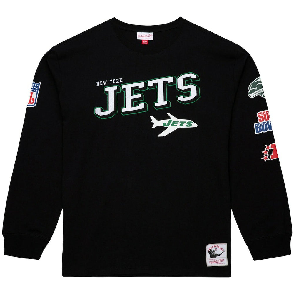 New York Jets Training Camp Vintage Logos Long Sleeve T-Shirt - Black on sale