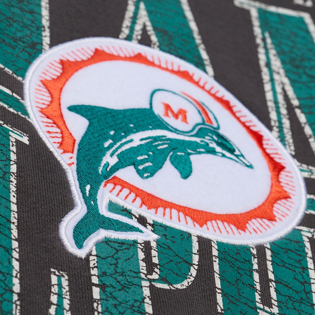 Miami Dolphins Downtown Crew Vintage Logo Sweatshirt - Black for sale