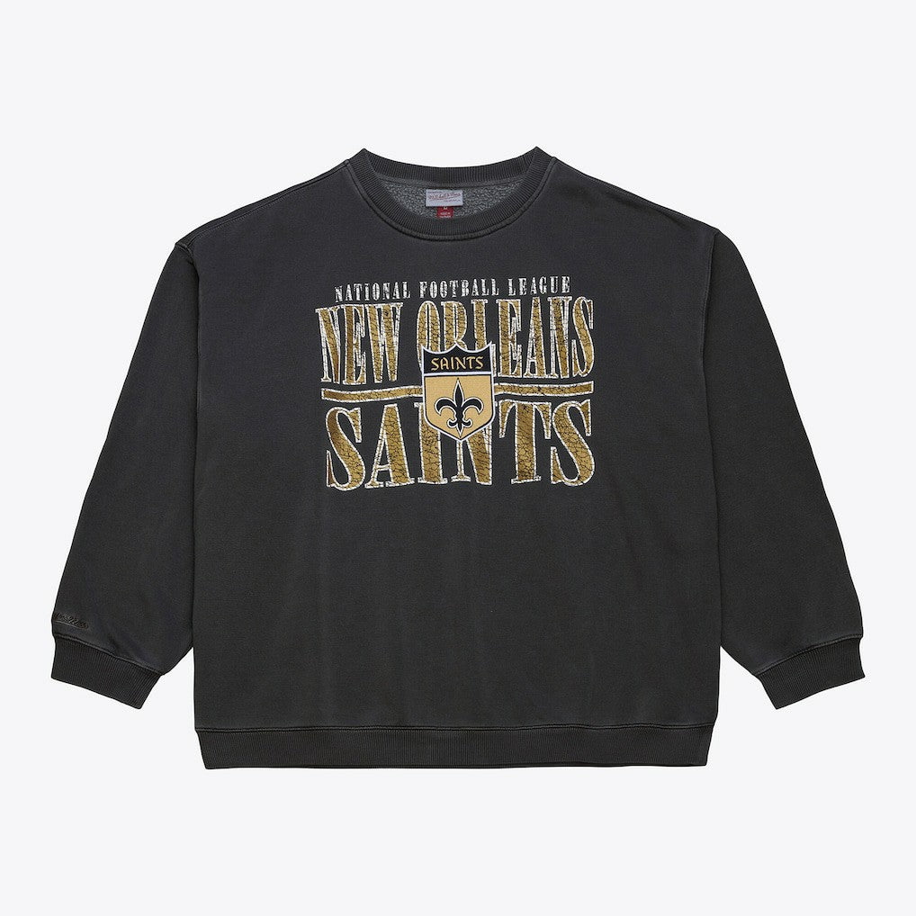 New Orleans Saints Downtown Crew Vintage Logo Sweatshirt - Black outlet