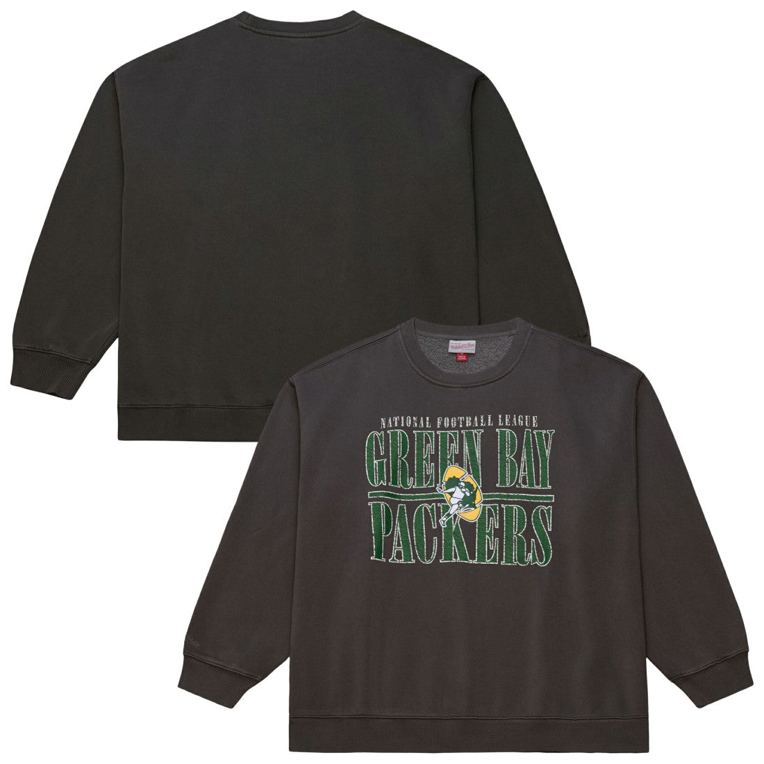 Green Bay Packers Downtown Crew Vintage Logo Sweatshirt - Black cheap