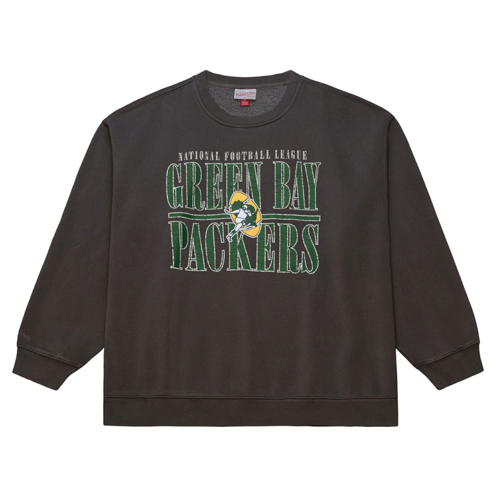 Green Bay Packers Downtown Crew Vintage Logo Sweatshirt - Black cheap