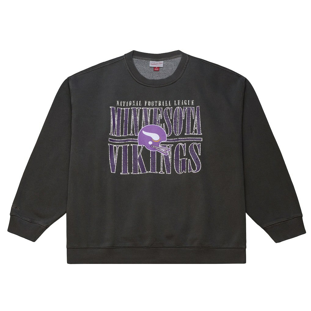 Minnesota Vikings Downtown Crew Vintage Logo Sweatshirt - Black cheap