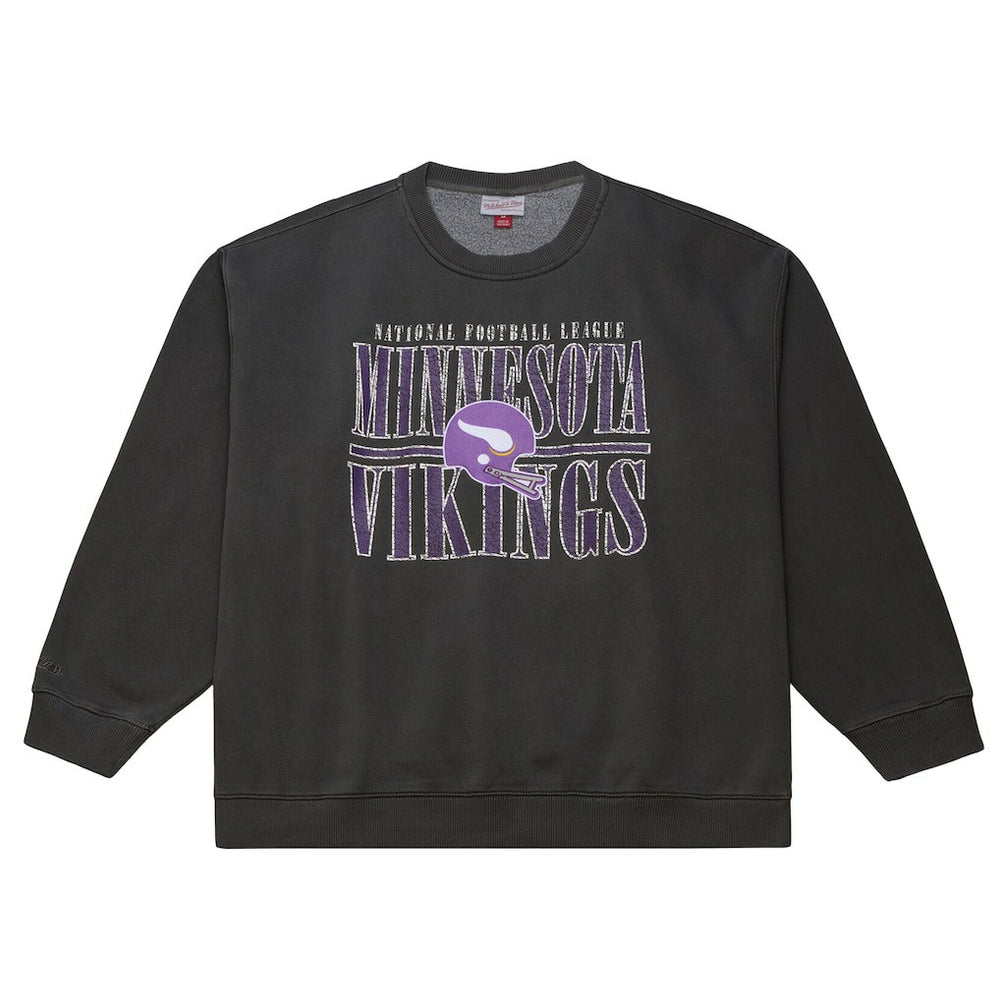 Minnesota Vikings Downtown Crew Vintage Logo Sweatshirt - Black cheap