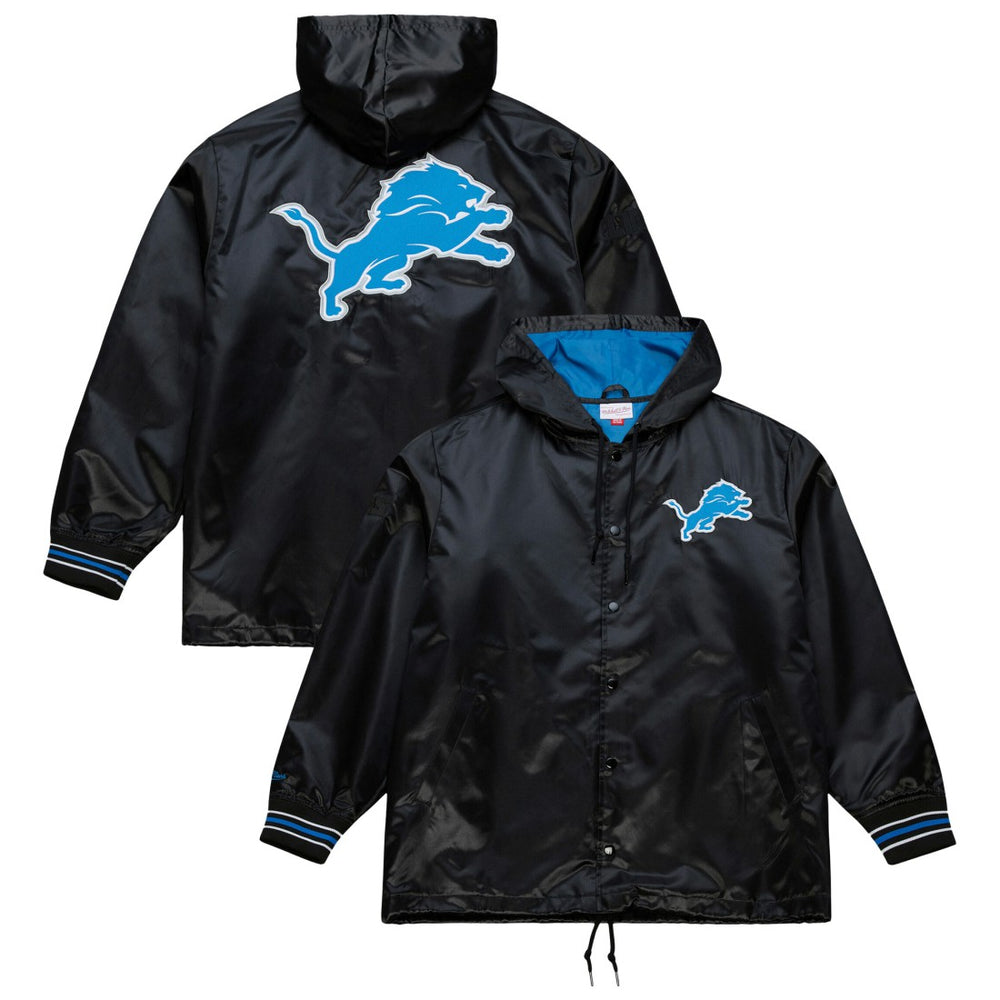 Detroit Lions Downtown Satin Full-Snap Hooded Jacket - Black sale