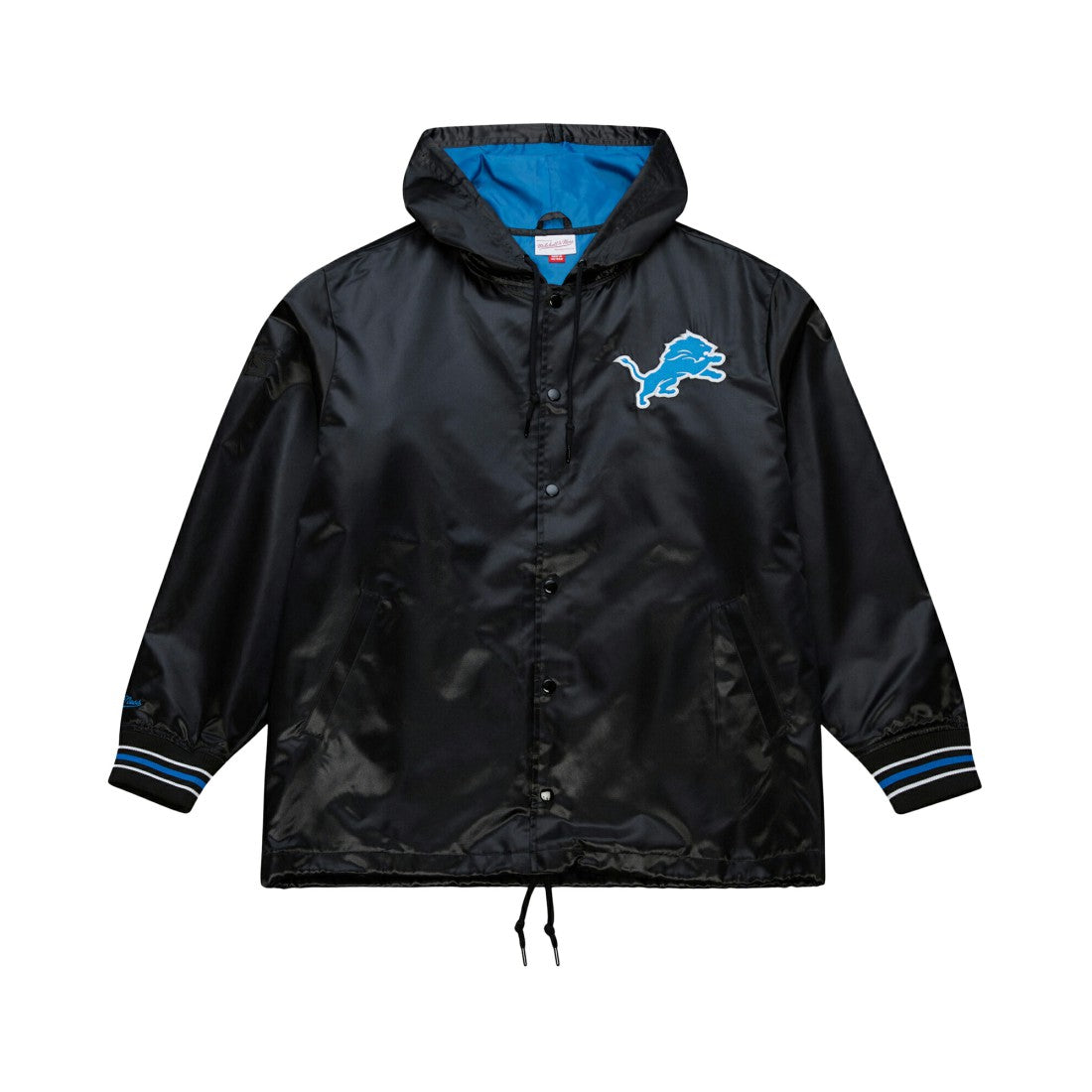 Detroit Lions Downtown Satin Full-Snap Hooded Jacket - Black sale