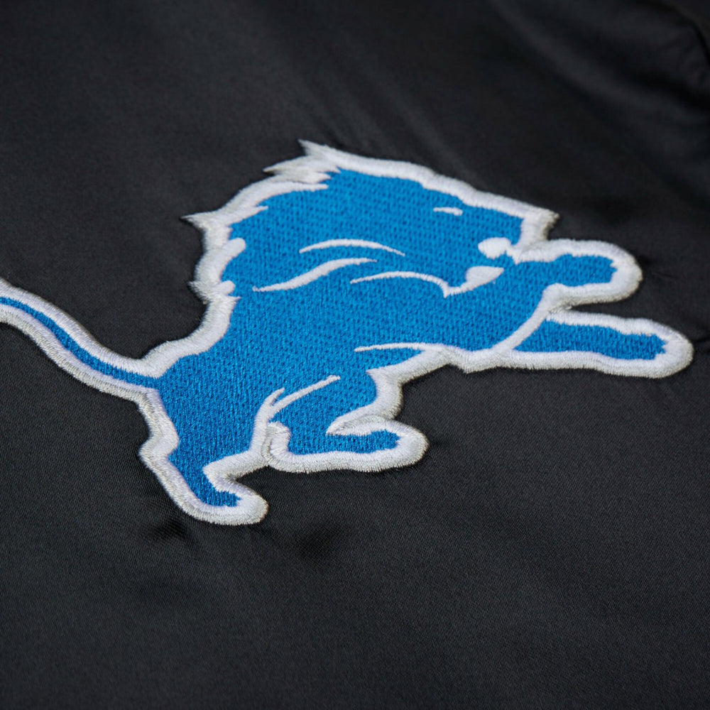 Detroit Lions Downtown Satin Full-Snap Hooded Jacket - Black sale