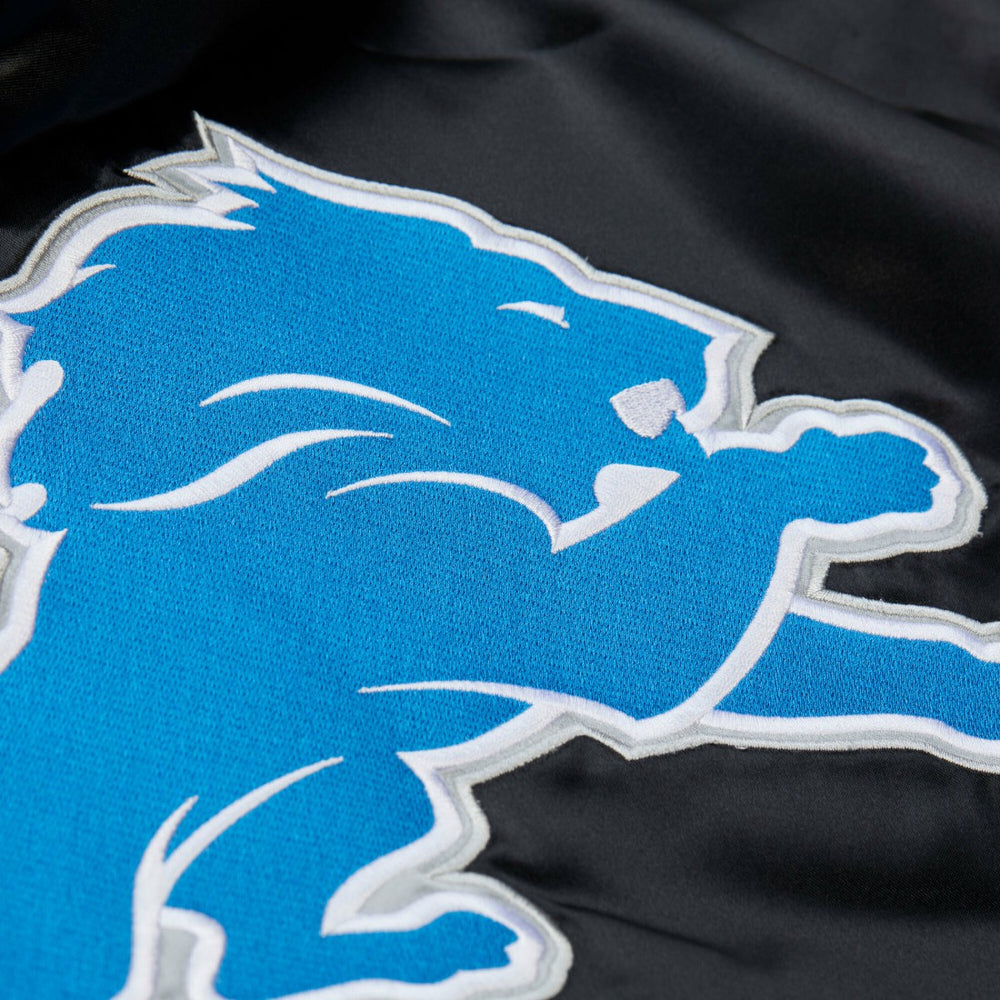 Detroit Lions Downtown Satin Full-Snap Hooded Jacket - Black sale