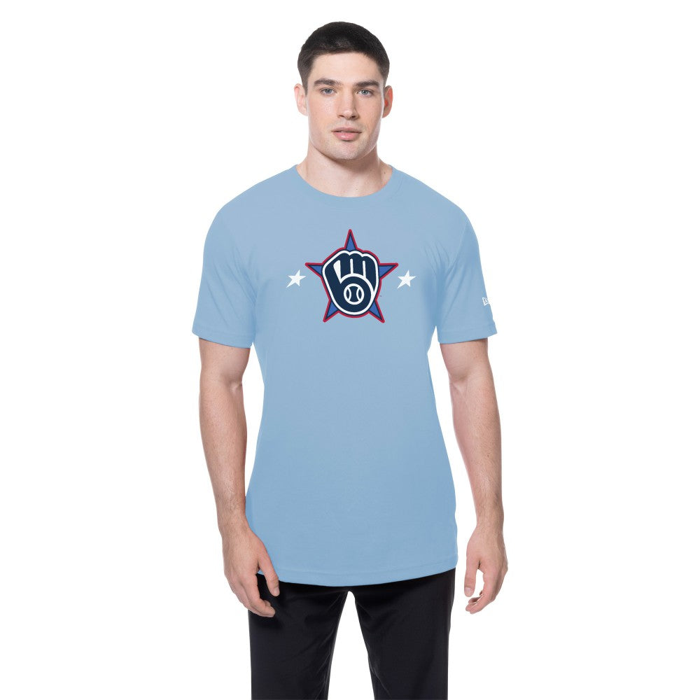 Milwaukee Brewers 2025 MLB All-Star Game Workout T-Shirt - Light Blue | New Era