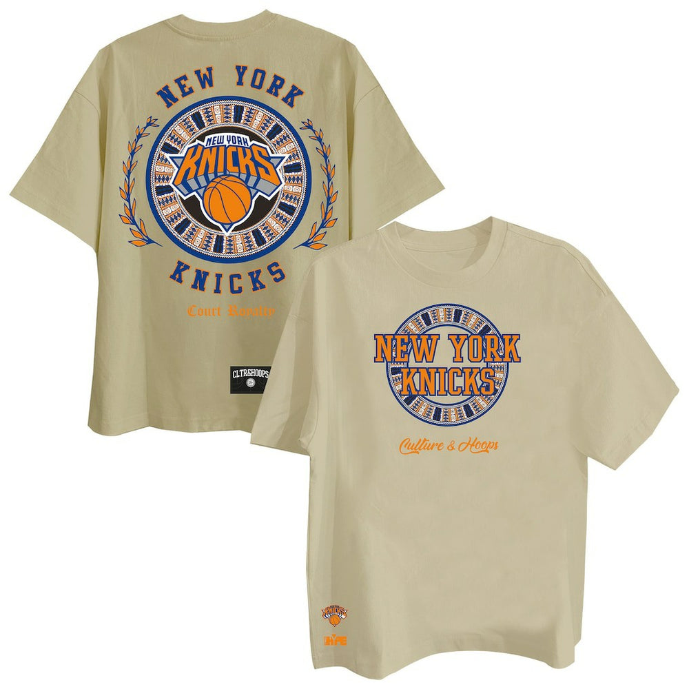 New York Knicks Two Hype Worldwide Collection Premium T-Shirt - Khaki cheap