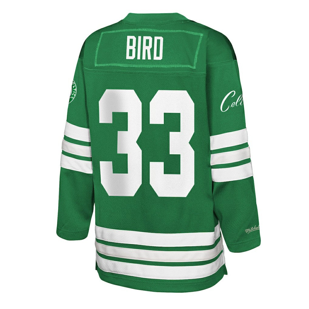 Larry Bird Boston Celtics Youth Maxxed Out 2.0 Fashion Hockey Jersey - Kelly Green | Mitchell & Ness on sale