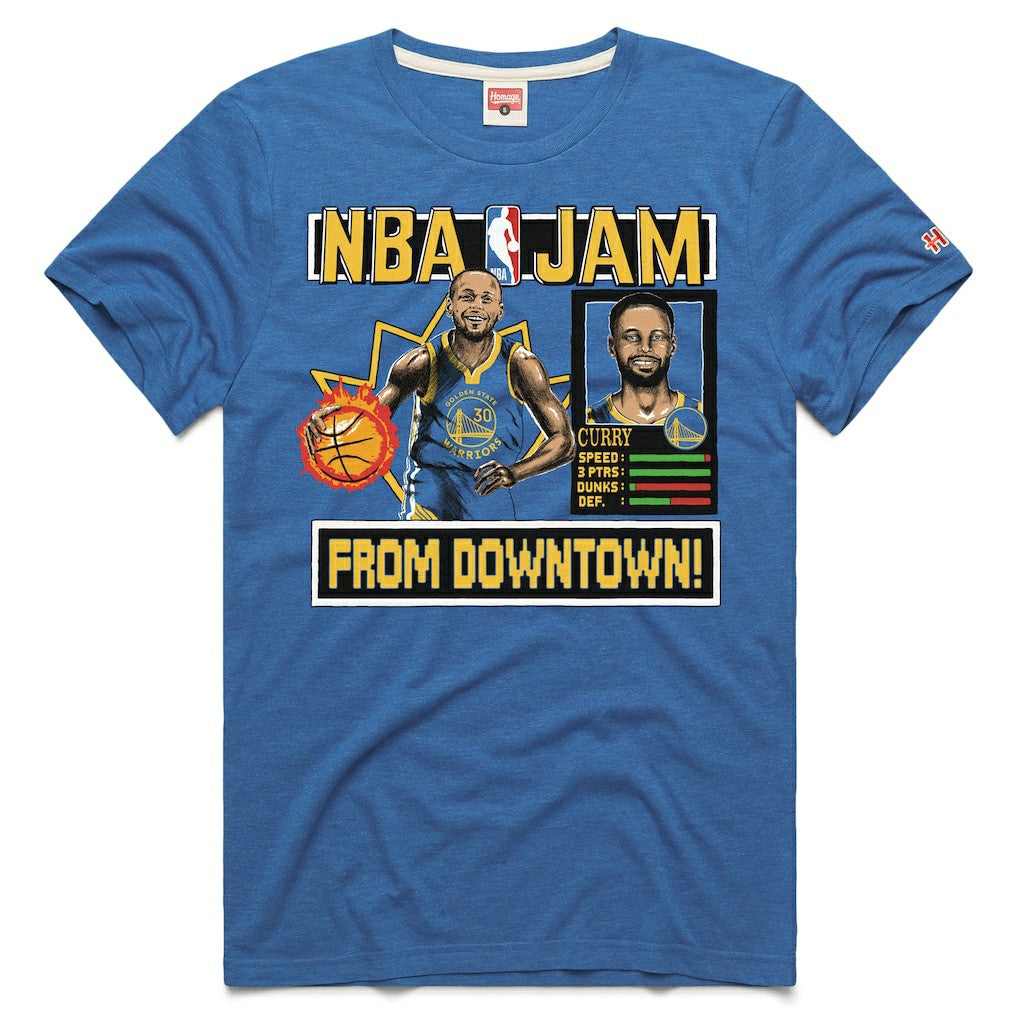 Stephen Curry Golden State Warriors Homage Unisex NBA Jam Tri-Blend T-Shirt sale - Royal on sale